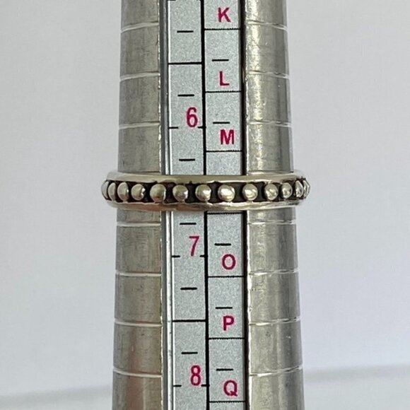 Sterling Silver 925 Teardrop Faceted Blue Glass Triple Band Ring Bali Size 6.5 - Picture 12 of 16